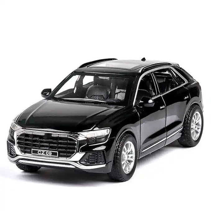 UK-0940 Alloy Metal Pull Back Die-cast Car Scale Model with Sound Light Mini Auto Toy for Kids Metal Model Toy Car with Sound and Light?New Version? (Audi Q8 )
