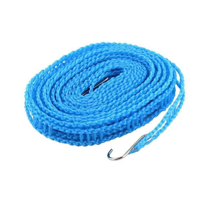 UK-0257 5 Meters Windproof Anti-Slip Clothes Washing Line Drying Nylon Rope with Hooks 5 Meter Nylon Clothesline Rope