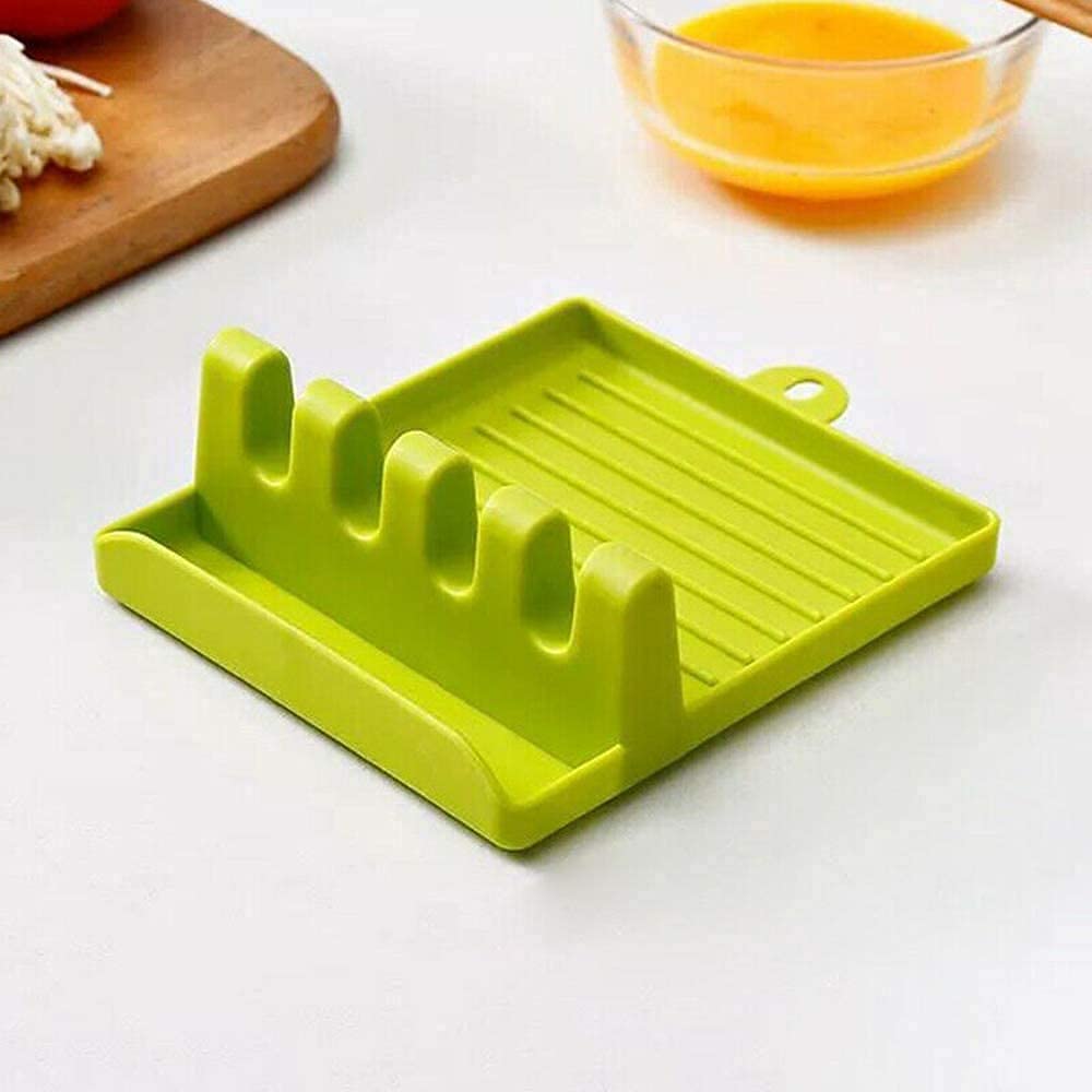 UK-0252 Spatula Holder for Kitchen Spoon Rest Cooking Utensil Plastic Stand Pan Cover Lid Rack Pot Clips Support Ladle Organizer Tool