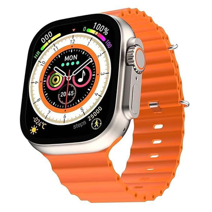 UK-0220 T900 Ultra Big Smart Watch with 2.09" (49mm) Bluetooth Calling Offer Orange Strap HD Display Soof Watch Sleep Monitoring Charge Walking, Running, Cycling