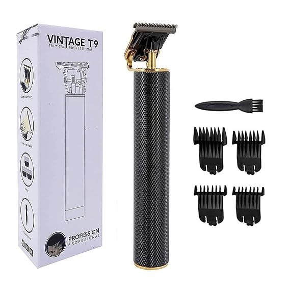 UK-0001 Vintage T9 classic Rechargeable Hair Clipper Professional Hair Trimmer For Men | Adjustable Hair Clipper Blade for Trimming and Shaving for close precise cut | 90 min runtime