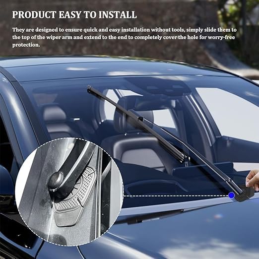 UK-1060 Car Wiper Hole Protection Cover, Universal Dustproof ABS Protector Pad for Most Vehicles, Durable Car Wiper Hole Protection Cover for Wiper Care, Anti-Rust & Debris Guard(2Pcs)