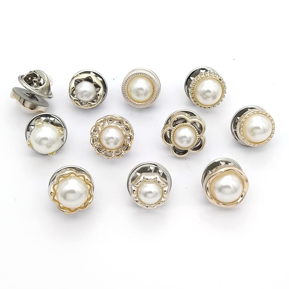 UK-1091 10Pcs Safety Buttons for Women Brooch for Women Women Shirt Brooch Buttons Cover up Button Pearl Safety Brooch Pins Button for Clothing Dress Supplies Clothing Bags Accessories Supplies DIY Crafts
