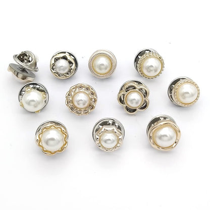 UK-1091 10Pcs Safety Buttons for Women Brooch for Women Women Shirt Brooch Buttons Cover up Button Pearl Safety Brooch Pins Button for Clothing Dress Supplies Clothing Bags Accessories Supplies DIY Crafts