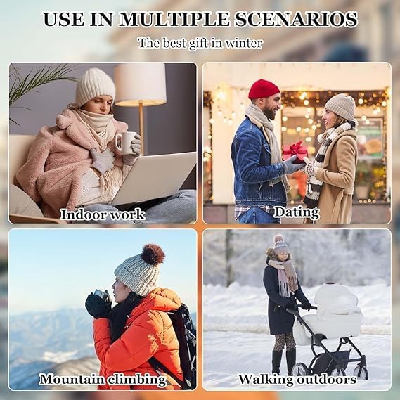 UK-1029 Winter Cap for Women Woolen Cap with Mufflers for Women, 2 in 1 Mask Scarf Knitted Woolen for Women & Girls Muffler Stylish & Scarf Ear Protection (Multicolour)