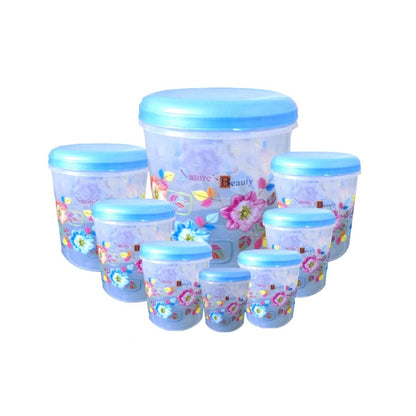 UK-0307 Plastic Transparent Container Set (10000ml, 7000ml, 5000ml, 3000ml, 2000ml, 1000ml, 750ml, 500ml)