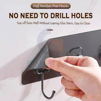 UK-1063 Wall Hook Hanger with 6 Hooks | Heavy Duty Wall Mounted Adhesive Hook Rack for Kitchen, Bathroom, Bedroom & Office | Multipurpose Organizer for Coats, Towels, Keys 1pc