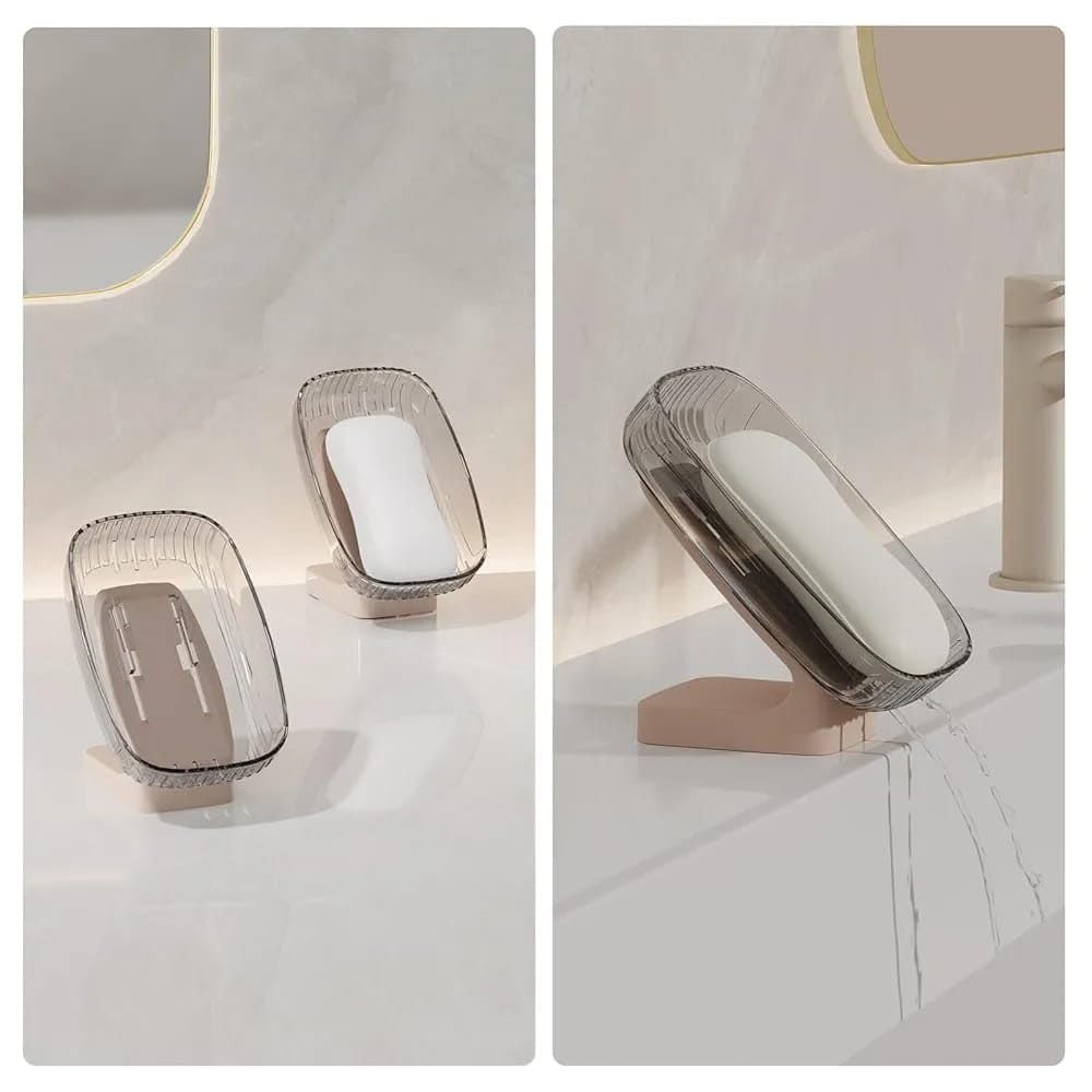 UK-1049 Soap Box, Soap Holder with Fast Water Drainage | Premium Plastic Soap Dish for Bathroom, Wash Basin & Kitchen ( 1PC )