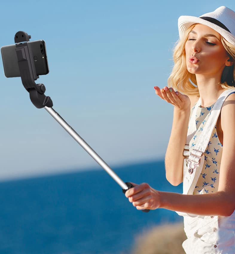 UK-0025 Portable Selfie Stick Tripod with Wireless Bluetooth Remote and Tripod Stand| 3 in 1 Multifunctional Selfie Stick Tripod with Extendable Aluminium Monopod, 360 Degree Rotation Phone Holder