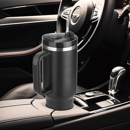 UK-0884 Travel Mug with Handle, Cup with Straw and Handle, Coffee Mug with Lid Coffee Mug, Leak Proof Vacuum Insulated Water Bottle for Hot Iced Drink