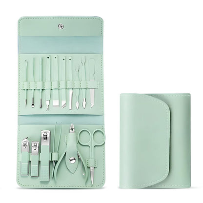 UK-0964 Manicure Set Nail Clipper Kit - 16 Pieces Stainless Steel Manicure Kit, Nail Care Tools for Hand & Feet, Nail Clippers Pedicure Professional Grooming Kits for Facial, Hand & Foot Care