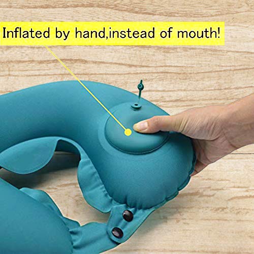 UK-0379 Neck Pillow for Travel, 1 Piece Set Head Rest Combination, with Premium Eye Mask and Earplug, Men and Women Flights Inflatable Travel Pillow, for Planes