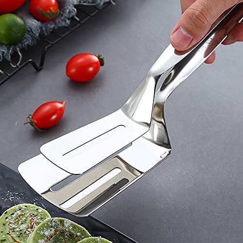 UK-0193 BBQ Cooking Tool Frying Turner Double Sided Spatula Multi-Functional Stainless Steel Food Flipping Clip Steak Tong Food Clamp