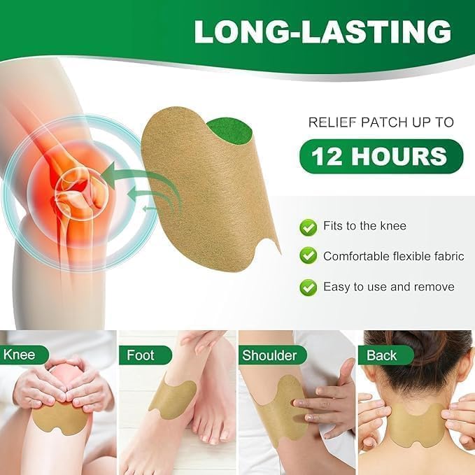 UK-1037 Knee Pain Relief Patches,Inflammation Patch Sticker Instant Relief from Pain glucocare Joint Pain Relief Products Natural Wormwood Extract Patch (pack- 10 patches)