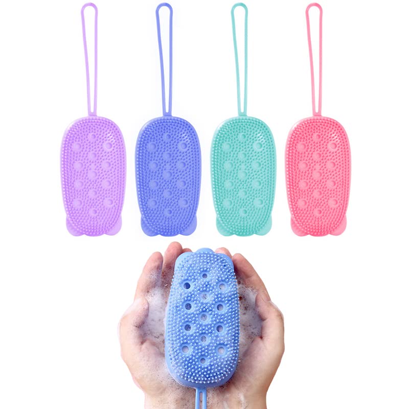 UK-0101  Silicone Bubble Bath Brush Quick Bath Brush Scrubbing Brushes Soft Rubbing Massage Bubble Body Cleaner Silicone Bathroom 1Pcs (Multi Color)