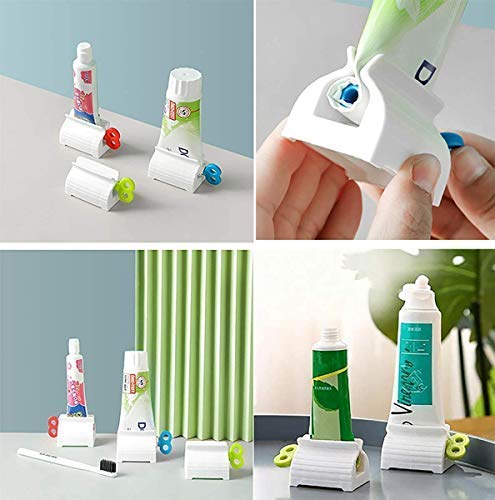 UK-0240 Rolling Tube Toothpaste Squeezer Toothpaste Seat Holder Stand Rotate Toothpaste Dispenser for Bathroom