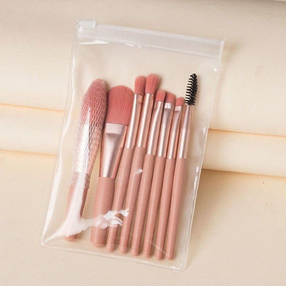 UK-0278 Makeup Brush Set Kabuki Foundation Blending Brush Face Powder Blush Concealers Eye Shadows Make Up Brushes (8Pcs)