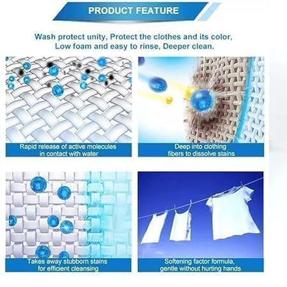 UK-1065 5 In 1 Washing Maching Laundry Pods | Laundry Gel Beads For Deep Cleaning Stain Removal | Semi-automatic Detergent Tablet For Front & Top Washing Machine(pc 10)