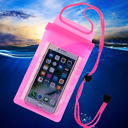 UK-0374 Waterproof Sealed Transparent Mobile Bag Cover for Protection in rain & Swimming Fits for Any Android Universal Size Mobile Phone Multicolored