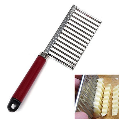 UK-0218 Crinkle Cut Knife, Vegetable Salad Chopping Knife Crinkle Cutters, Crinkle Cutting Tool French Fry Slicer , Potato Cutter Wavy Crinkle,French