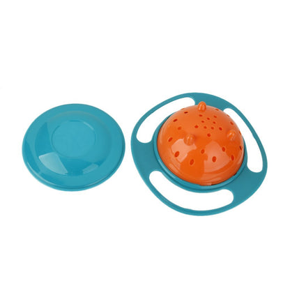 UK-0130  Gyro Bowl 360 Degree Rotate Dishes for Kids Food Baby Feeding Bowl Lunch Box (Multicolor)