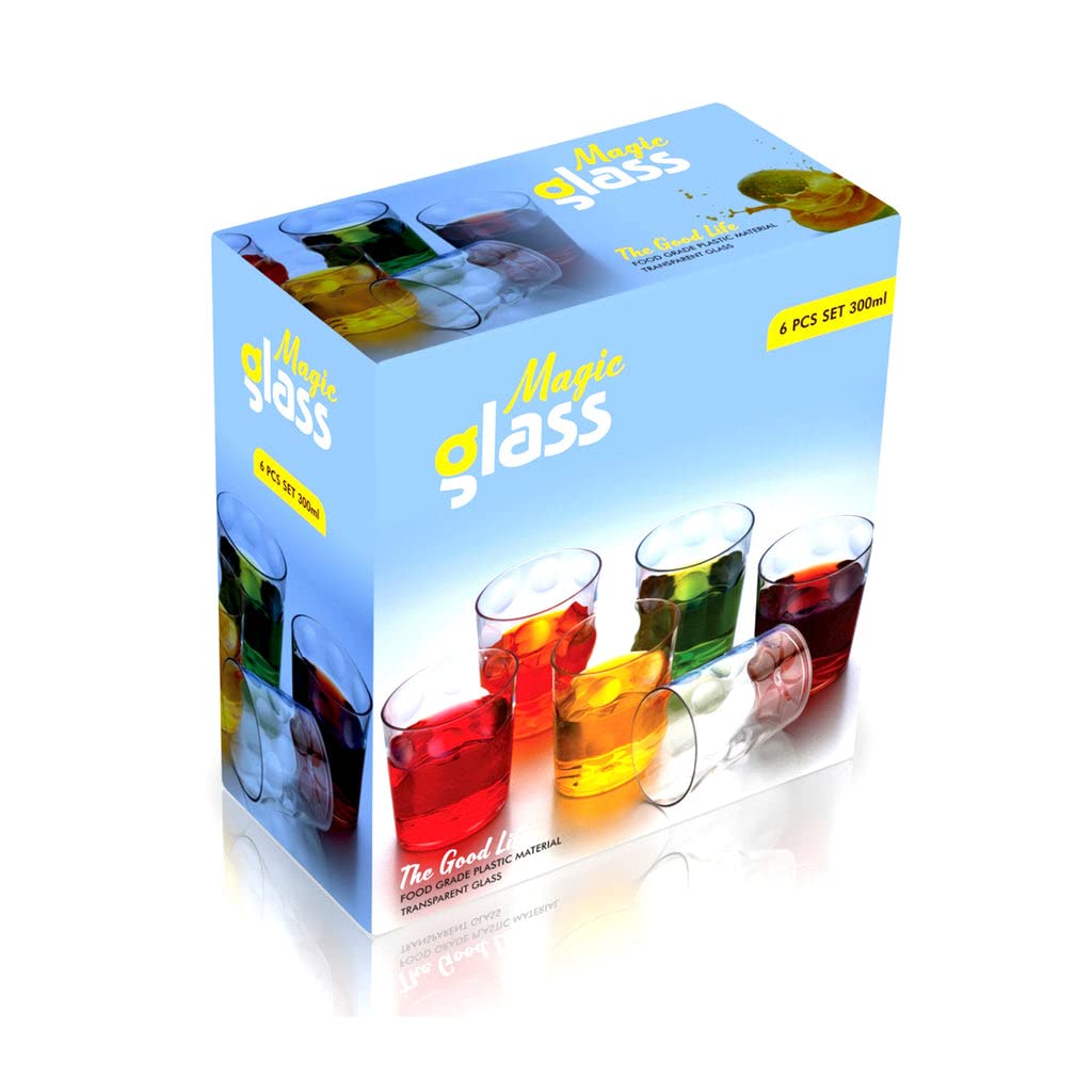 UK-0315 Multi Purpose Unbreakable Drinking Glass (Set of 6 Pieces) (300ml)