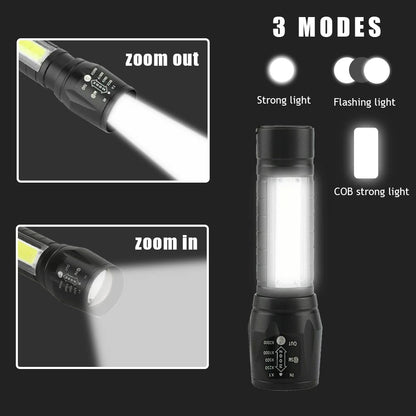 UK-0197 Mini Torch Light, Ultra Brightest Small Flash Light Handheld Pocket Compact Portable Tiny Lamp with COB Side Lantern