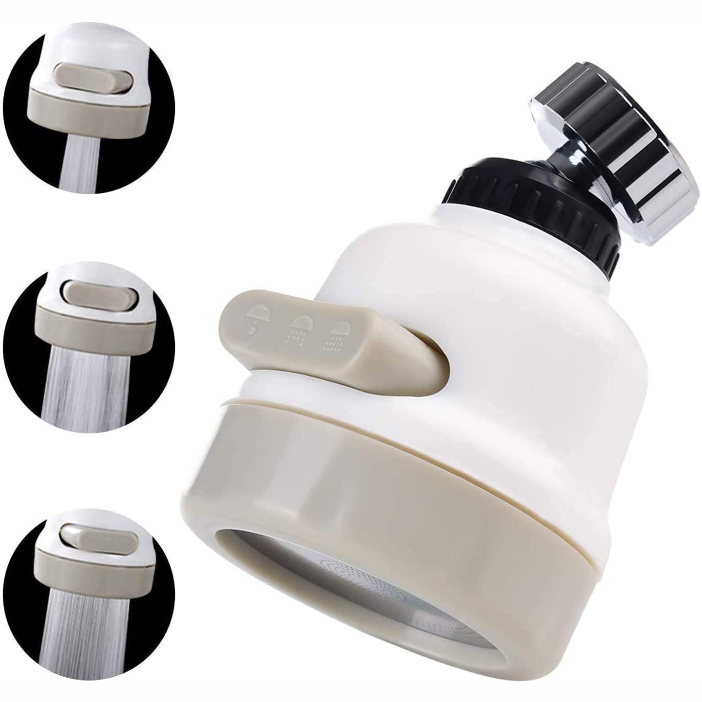 UK-0264 Rotatable Universal Splash Proof 3 Modes Water Saving Nozzle Filter Faucet Sprayer for Kitchen Basin Taps Aerator Extender for Bathroom Basin Tap