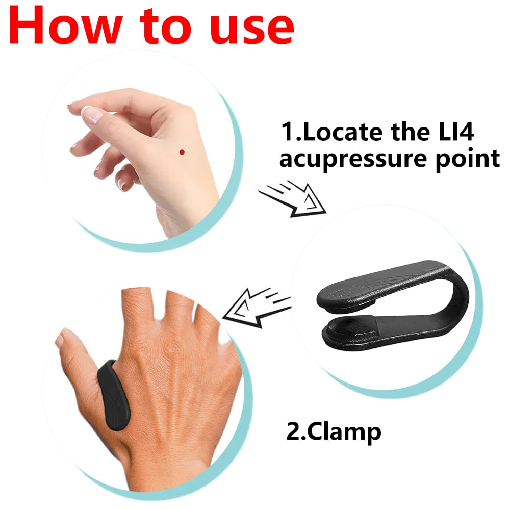 UK-0609 Sugar Control LI4 Acupressure Point Clip | Headache, Migraine &Tension Relief | Stress Alleviation, Pressure Point Clip Light Weight (1 pc)