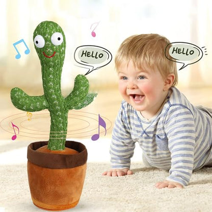 UK-0076 Dancing Cactus Toy for Babies Talking, Speaking, Recording | Repeat What You Say | Singing Electronic Pet for Toddlers | Swing and Sing Toy-Charger Cactus Toy Plant..