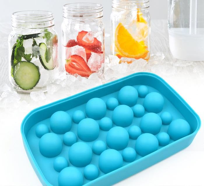 UK-0338 Round ICE Maker Detachable LID Easy Release Spherical Shape Handy Round ICE Tray for Dorm Mini Fridge (Multi Grid / 1 PC)