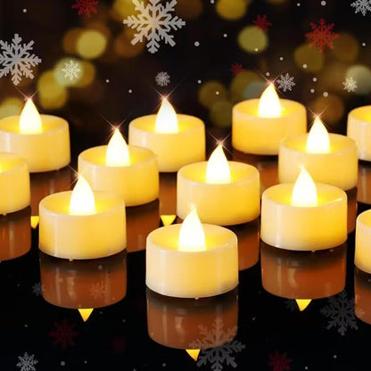 UK-1012  24 Pcs LED Tea Light Candles, Flameless, Smokeless LED Diyas, Decorative Acrylic Candle for Navratri Decoration, Home Decor, Diwali, Deepawali, Festival Gifting (Pack of 24)