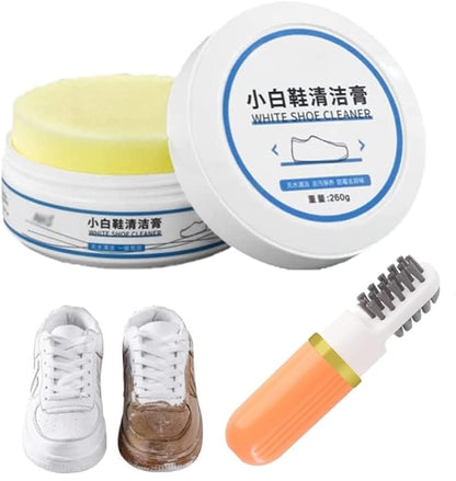 UK-0331 White Shoe Cleaning Cream, Stain Cleansing Cream for Shoe, Re-Color and Polish Smooth Leather Shoes and Boots, Sneaker Cleaner White Shoes