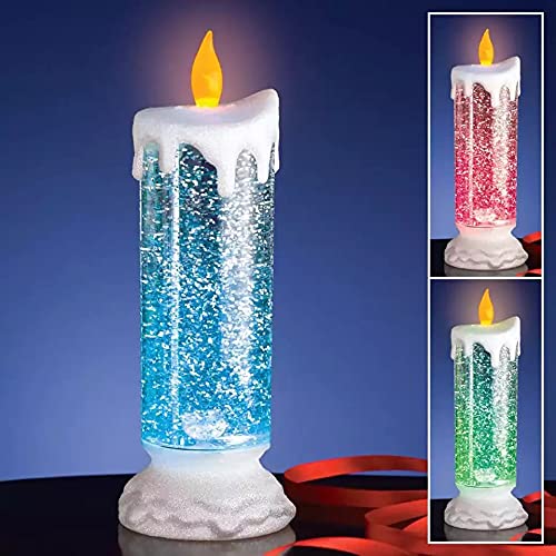 UK-0009 LED Light Swirling Glitter Water Color Changing Candle Light, (Glitter LED Candle)