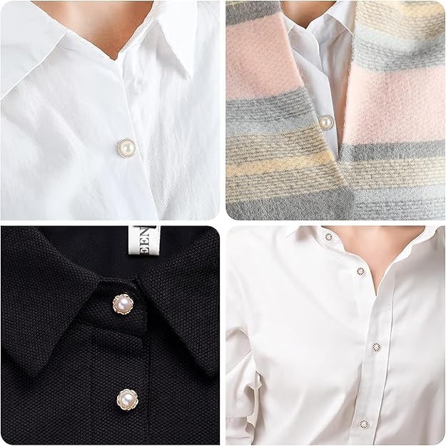 UK-1091 10Pcs Safety Buttons for Women Brooch for Women Women Shirt Brooch Buttons Cover up Button Pearl Safety Brooch Pins Button for Clothing Dress Supplies Clothing Bags Accessories Supplies DIY Crafts