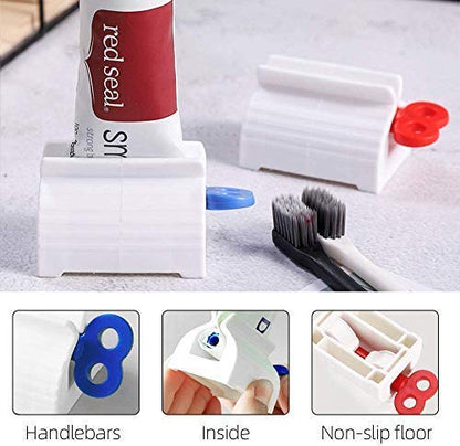 UK-0240 Rolling Tube Toothpaste Squeezer Toothpaste Seat Holder Stand Rotate Toothpaste Dispenser for Bathroom