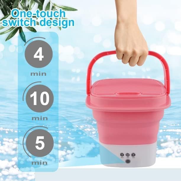 UK-0265 Mini Washing Machine Portable Folding Washing Machine Bucket Washer Single Person Use Mobile Foldable Washing & Spin Dry for Camping,Travel, Lightweight and Easy to Carry