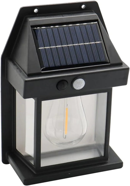 UK-0038 Tungsten Bulb led Solar Outdoor Garden Wall Light with Sensor Wireless ip65 Solar Wall lamp