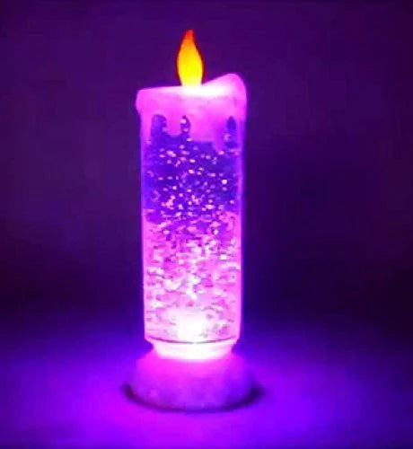 UK-0009 LED Light Swirling Glitter Water Color Changing Candle Light, (Glitter LED Candle)