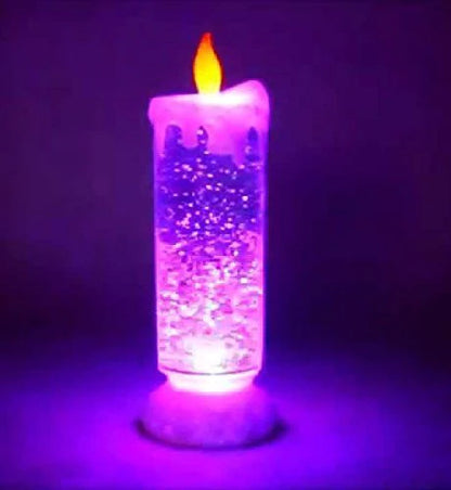 UK-0009 LED Light Swirling Glitter Water Color Changing Candle Light, (Glitter LED Candle)