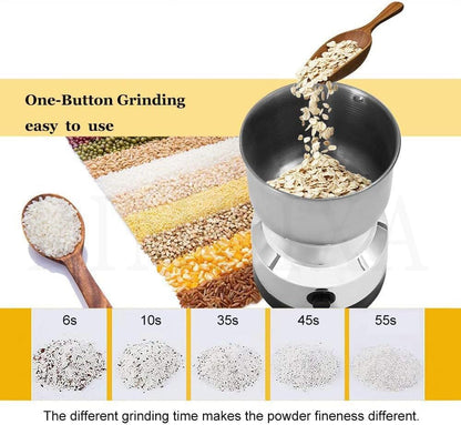 UK-0198 Mini Spice Coffee Grinder Electric Stainless Steel Fast Grinding Multifunction Smash Machine Dry Grain Mill Grinder for Spices Powder Seeds Rice Beans Seasonings