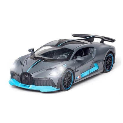 UK-1072 Bugatti Divo 1:32 Exclusive Alloy Metal Pull Back Die-cast Car Diecast Metal Pullback Toy car with Openable Doors & Light, Music Boys Gifts Toys for Kids