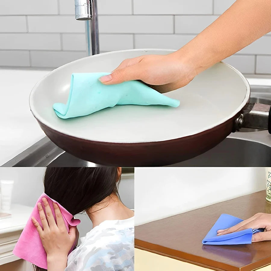 UK-0015 Magic Towel Reusable Soft Super Absorbent Water Chamois Leather Wipes