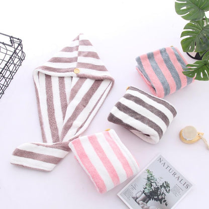 UK-0014 Hair Towel Wrap Absorbent Towel Hair-Drying Bathrobe Microfiber Bath Towel Hair Dry Cap Salon Towel