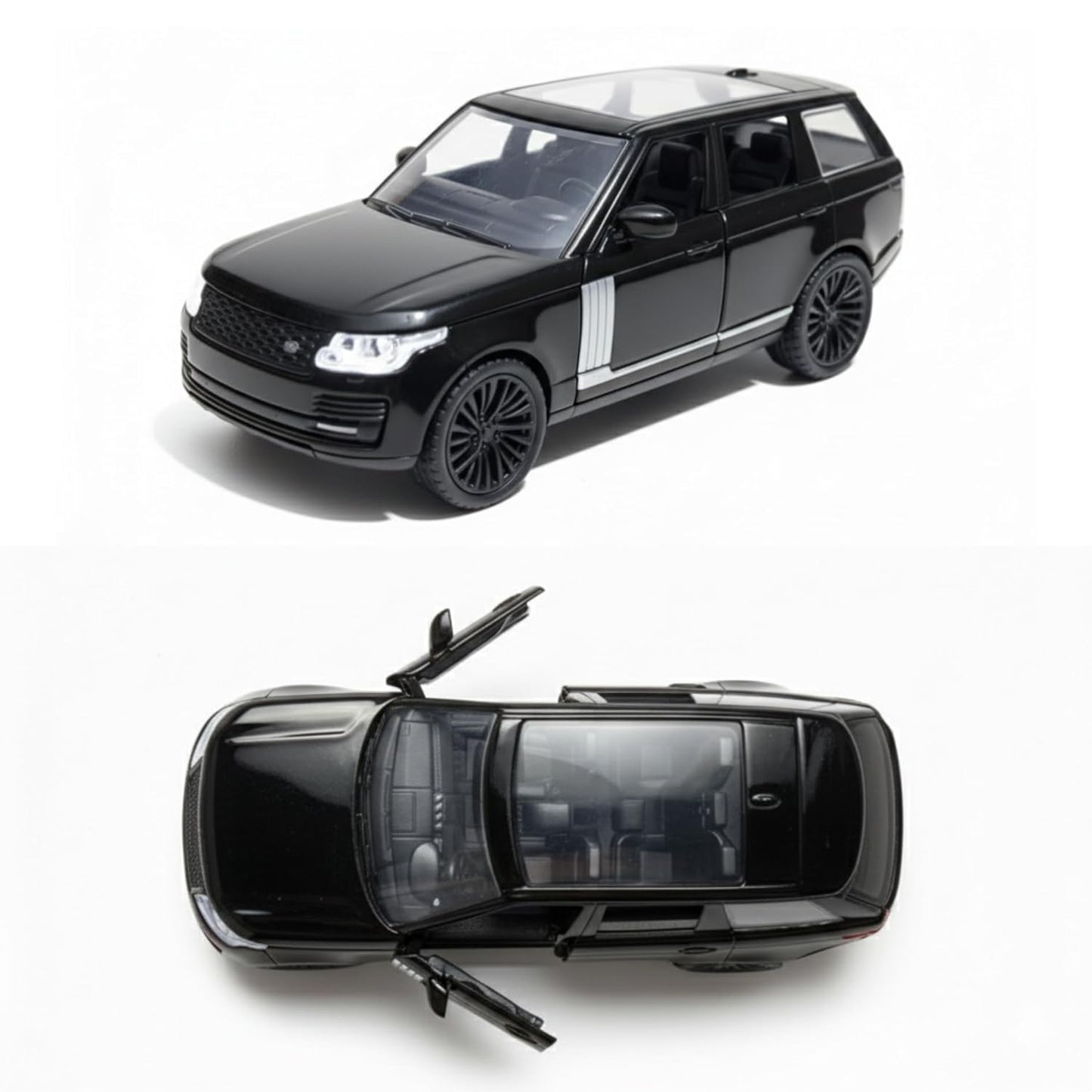 UK-1031 Range Rover Car with Light & Sound Effect, Pullback Action Car with Openable Doors Miniature Collectible Cars for Boys & Girls 3+ Years
