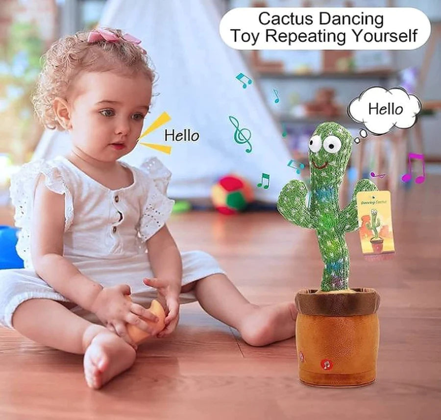 UK-0076 Dancing Cactus Toy for Babies Talking, Speaking, Recording | Repeat What You Say | Singing Electronic Pet for Toddlers | Swing and Sing Toy-Charger Cactus Toy Plant..