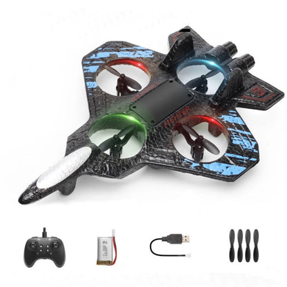 UK-1050 Fighter Plane RC Plane - 2.4 GHz Remote Controlled Fighter Plane || RC Airplane Easy to Fly Stable Jet Fighter Toys for Kids || LED Lights, 360 Degree Hovering Airplane and Stun Roll