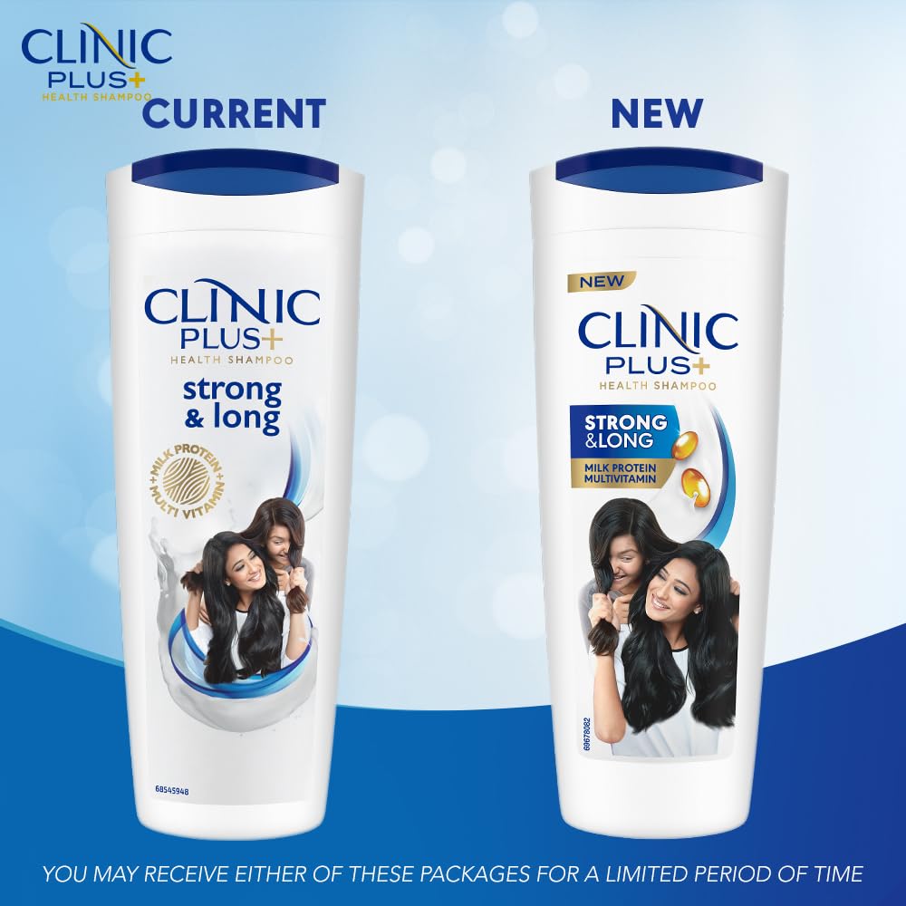 Clinic Plus Shampo With Milk Proteins & Multivitamins for Healthy and Long Hair - Strengthening Shampoo for Hair Growth