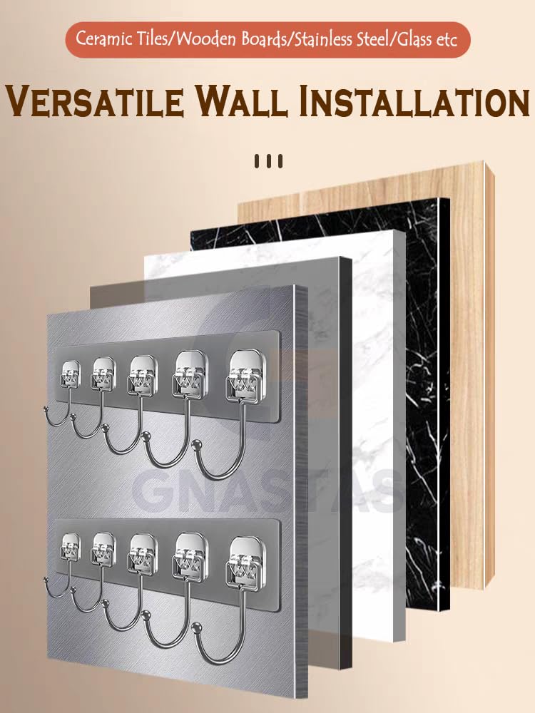 UK-1063 Wall Hook Hanger with 6 Hooks | Heavy Duty Wall Mounted Adhesive Hook Rack for Kitchen, Bathroom, Bedroom & Office | Multipurpose Organizer for Coats, Towels, Keys 1pc