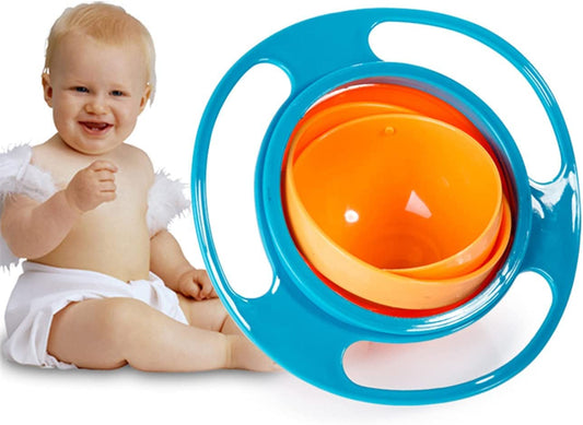 UK-0130  Gyro Bowl 360 Degree Rotate Dishes for Kids Food Baby Feeding Bowl Lunch Box (Multicolor)